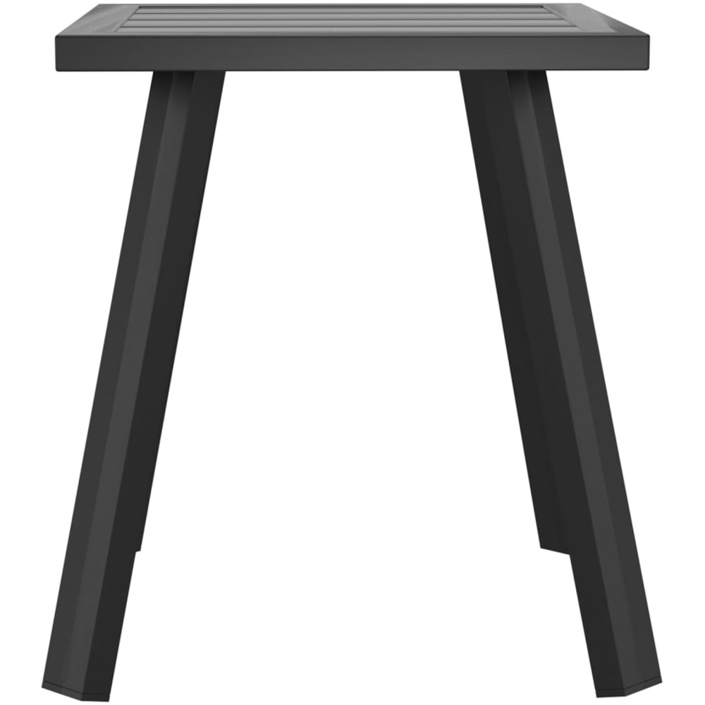 Walplus Anthracite Steel Slatted Garden Side Table Image 4