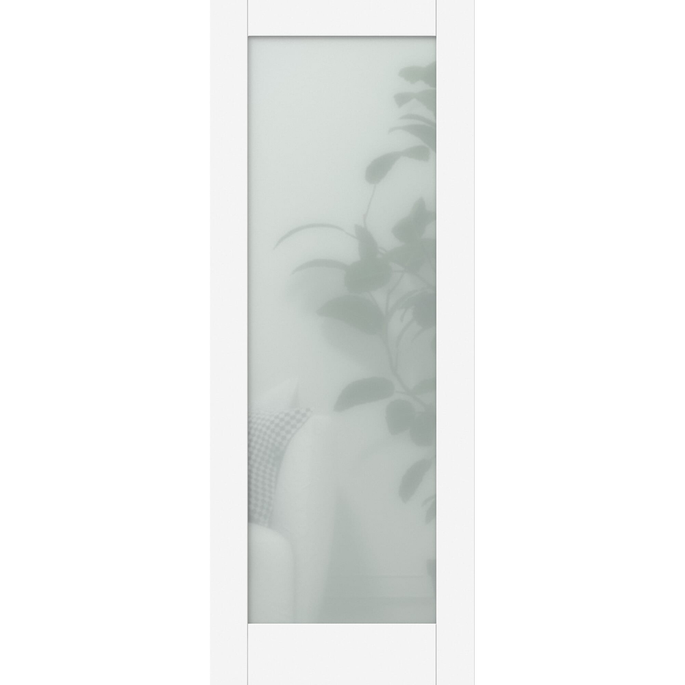 Green & Taylor White Primed Shaker 1 Lite Frosted Glazed Internal Door 1981 x 381mm Image