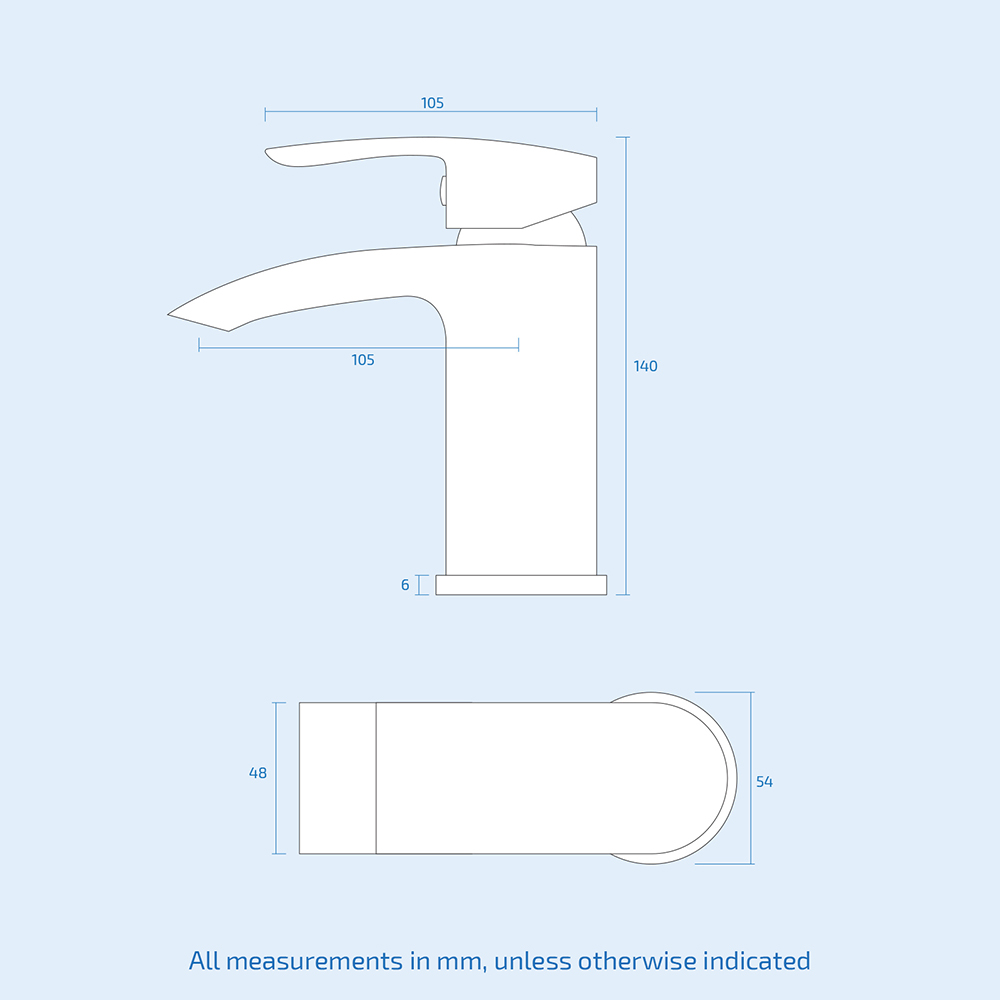 Nes Home Libra Waterfall Matte Black Basin Mono Mixer Tap with Waste Image 3
