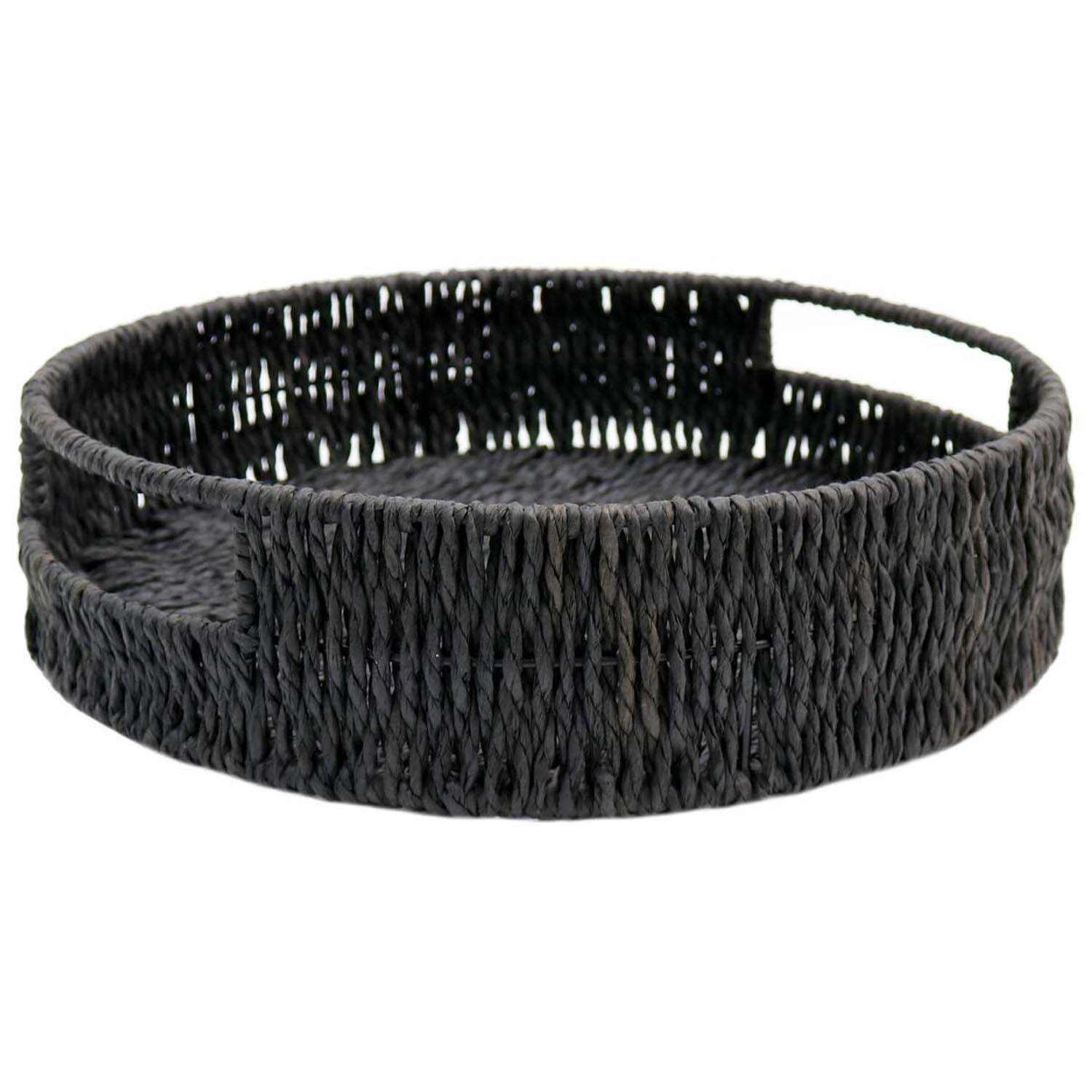 Black Round Paper Rope Tray Image