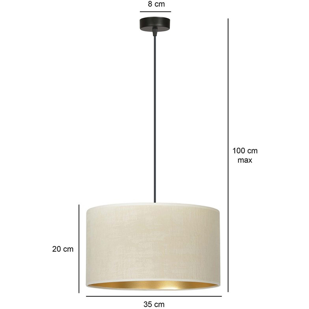 Emibig Hilde Single Light White Shade Black E27 Ceiling Pendant Light Image 9