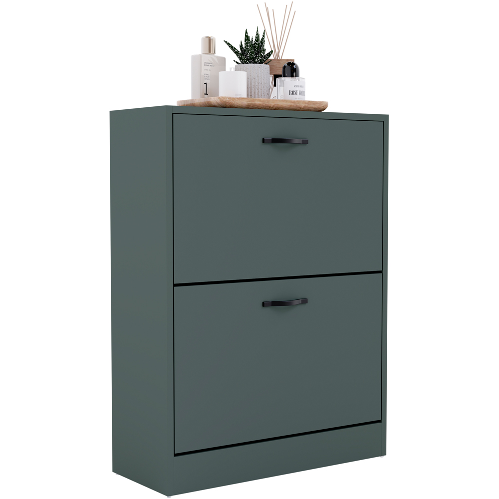 Vida Designs 2 Drawer Green Shoe Cabinet Image 2