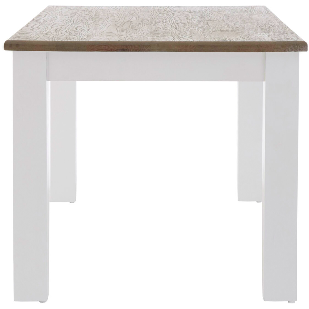 Premier Housewares Hampstead 6 Seater Oak Wood Top Dining Table White Image 2