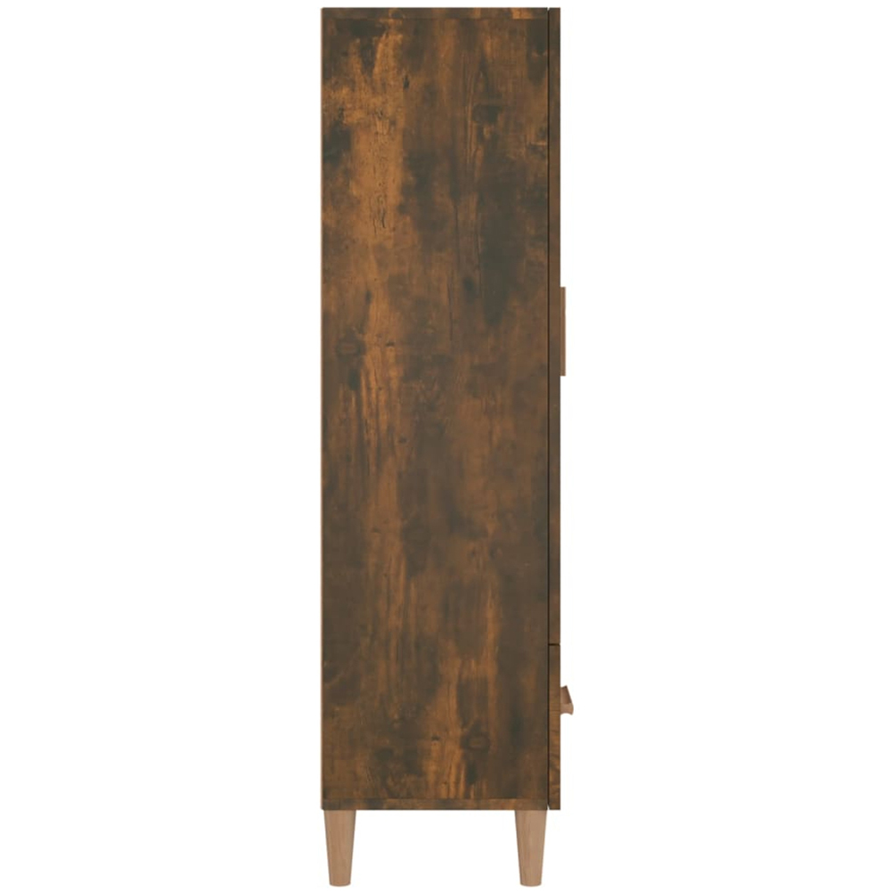 vidaXL 2 Door Single Drawer Smoked Oak Highboard Image 5