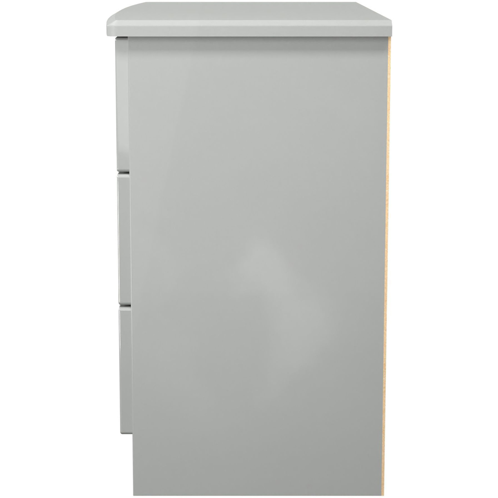 Crowndale Knightsbridge 3 Drawer Grey Gloss and Dusk Grey Chest of Drawers Ready Assembled Image 4