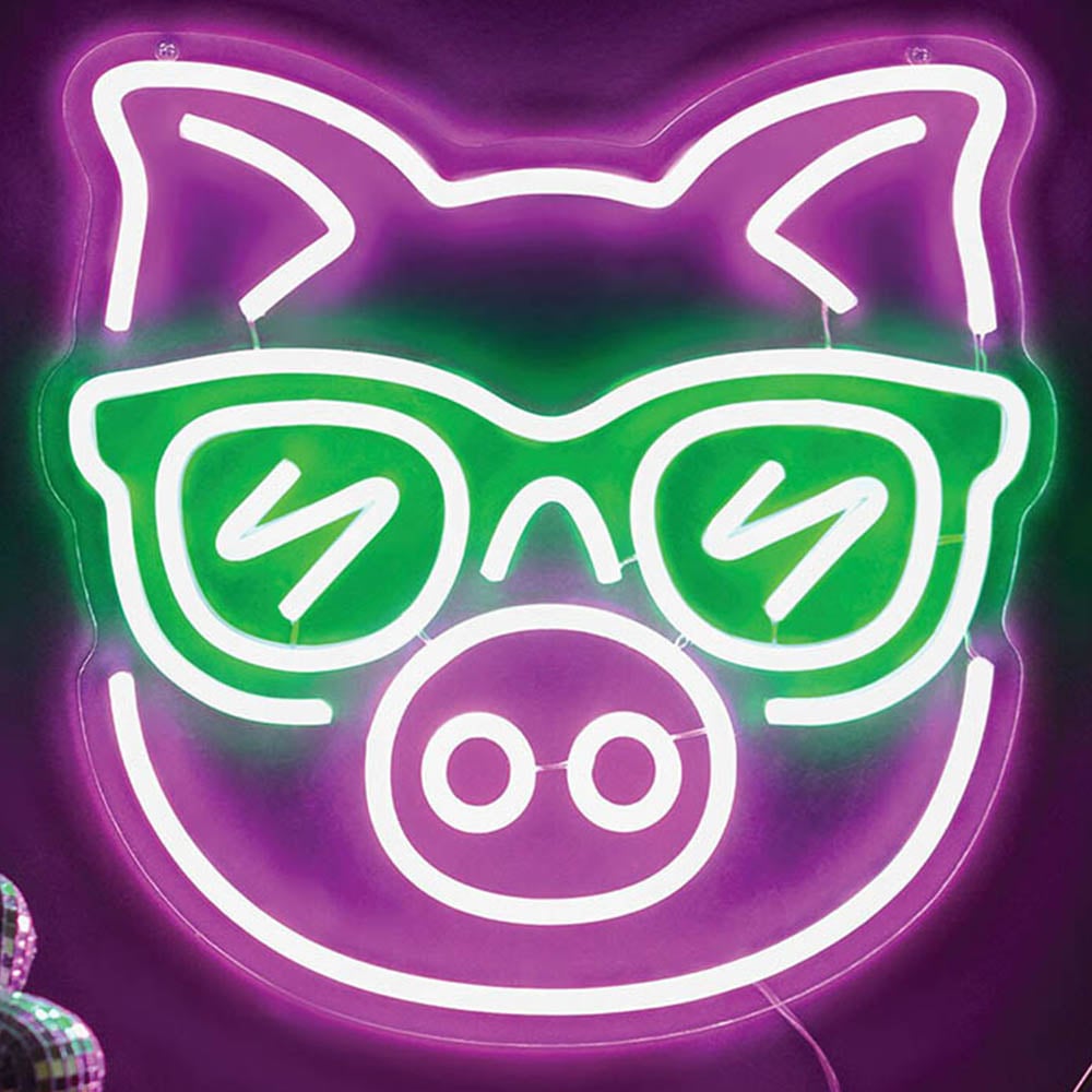 Pig Neon Sign - Pink Image 3