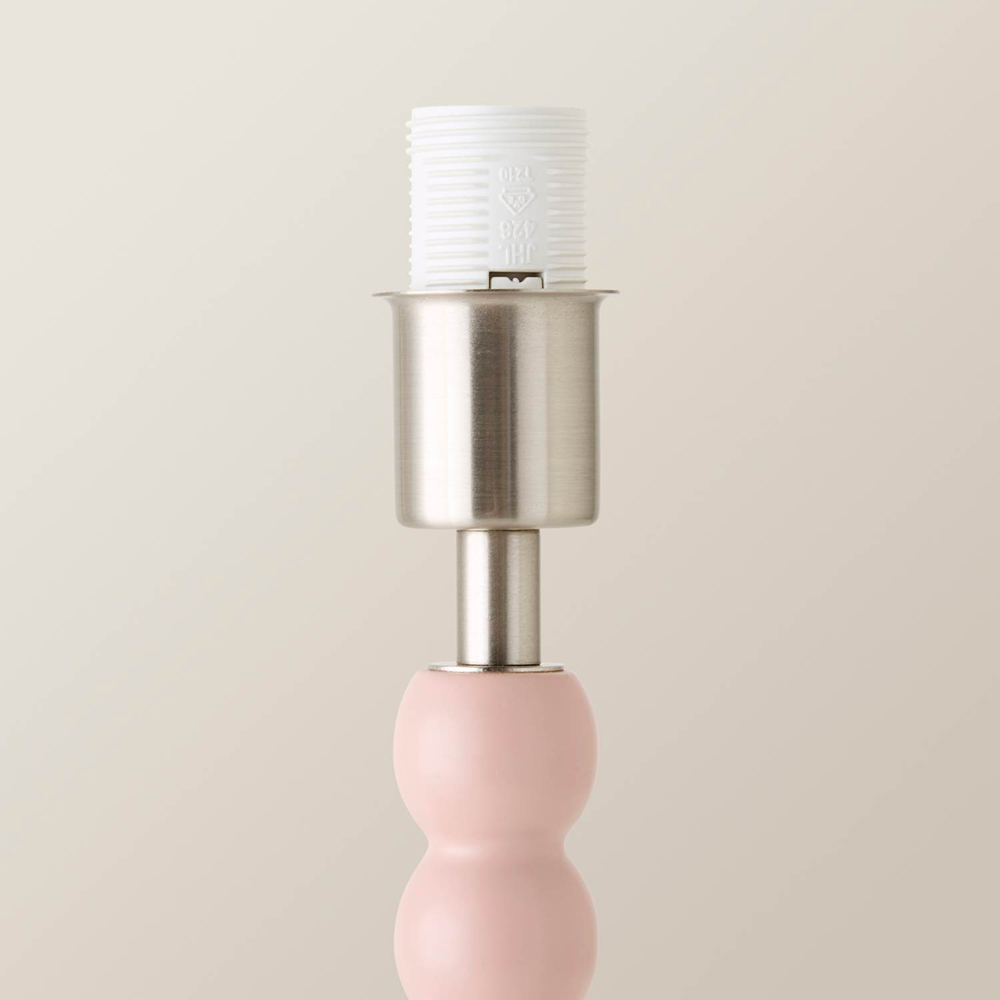 ValueLights Bobble Rose Pink Rechargeable Wooden Table Lamp Base Image 3