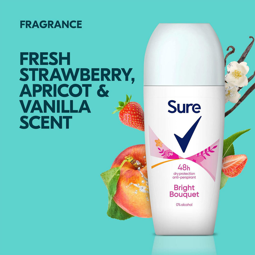 Sure Women Bright Bouquet 48H Protection Anti-Perspirant Roll On Deodorant 50ml 24 Pack Image 3