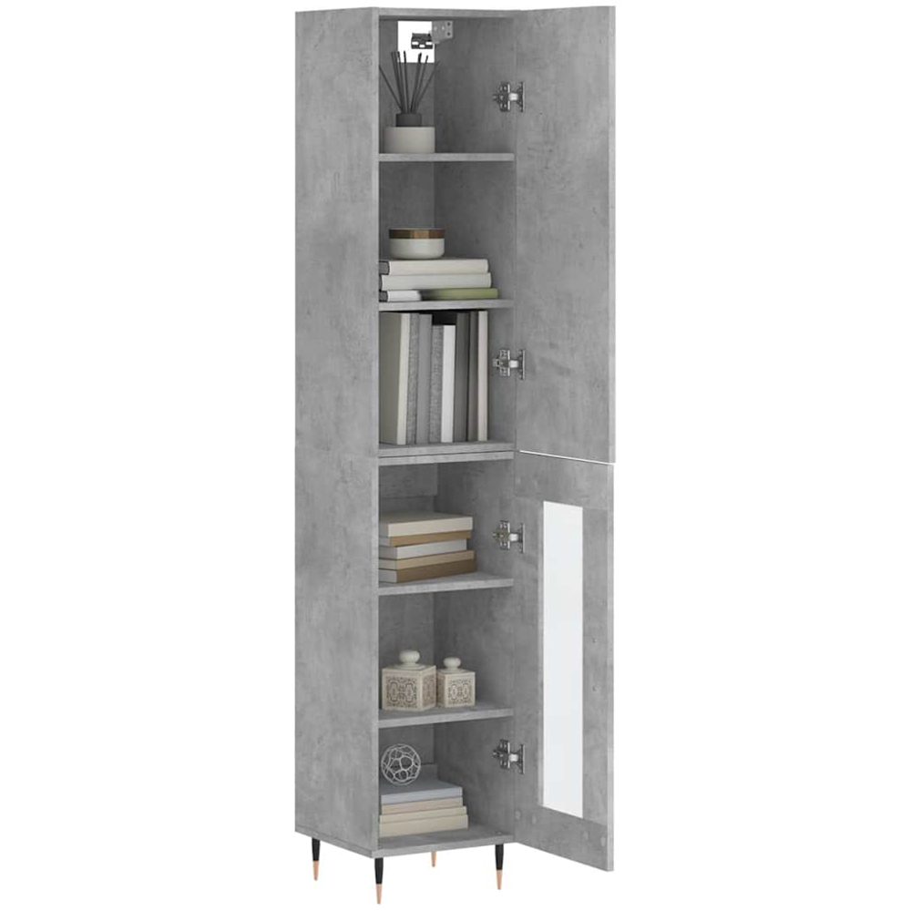 vidaXL 2 Door Concrete Grey Tall Highboard Image 3
