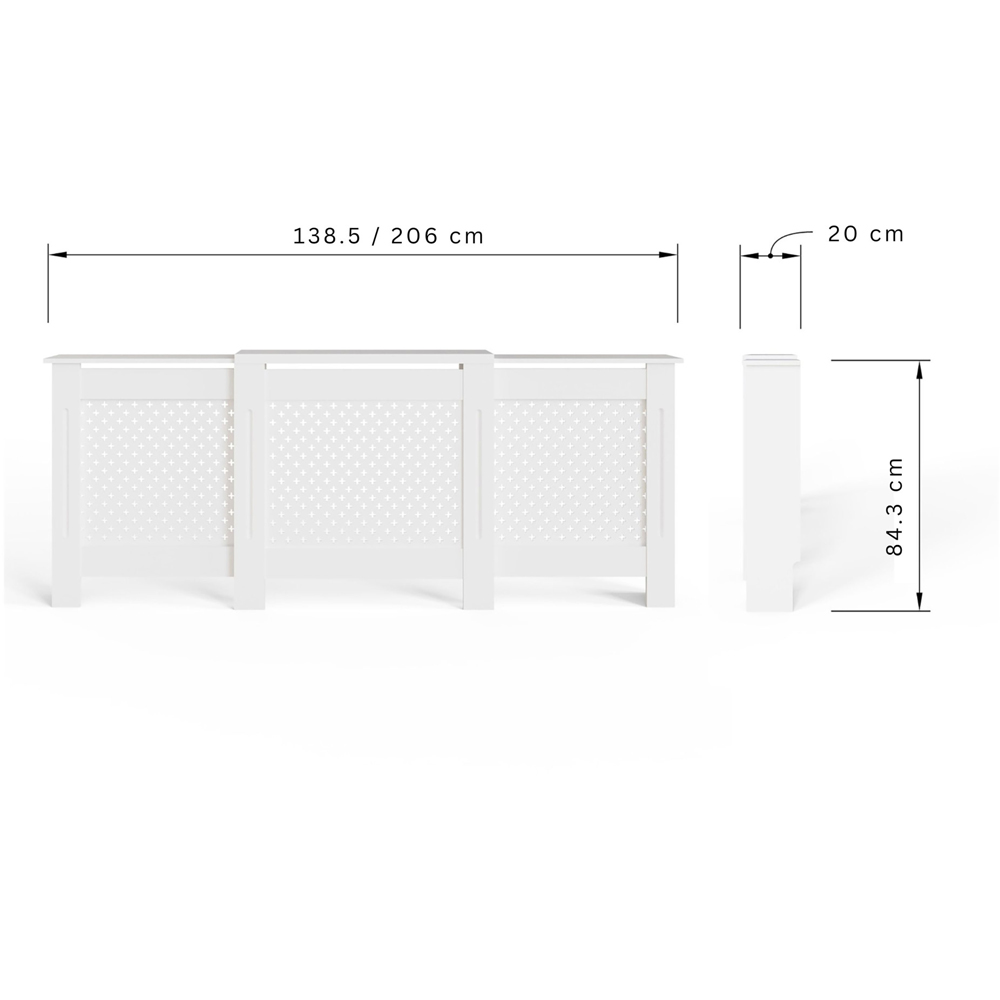 GFW Heidi White Lattice Panel Design Adjustable Radiator Cover Image 9