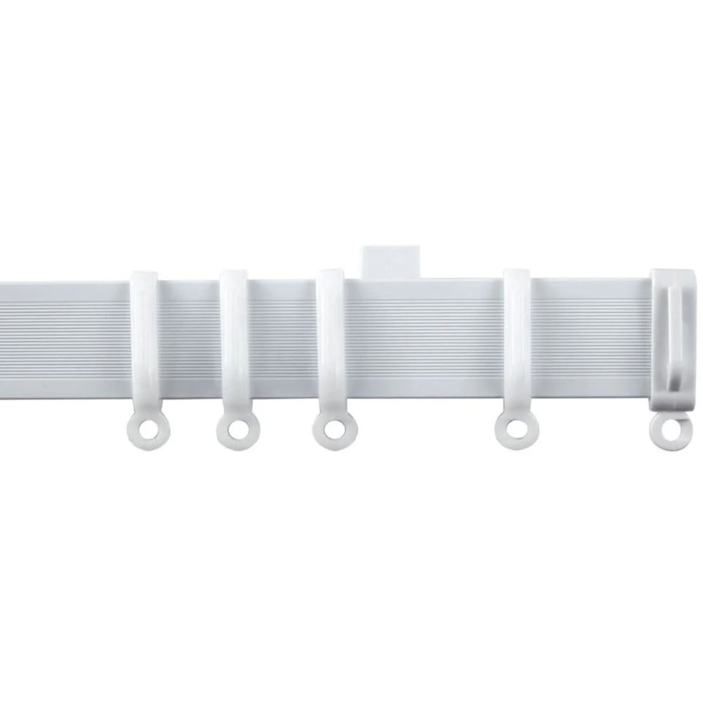 New Edge Blinds 130cm Straight PVC White Curtain Track Image