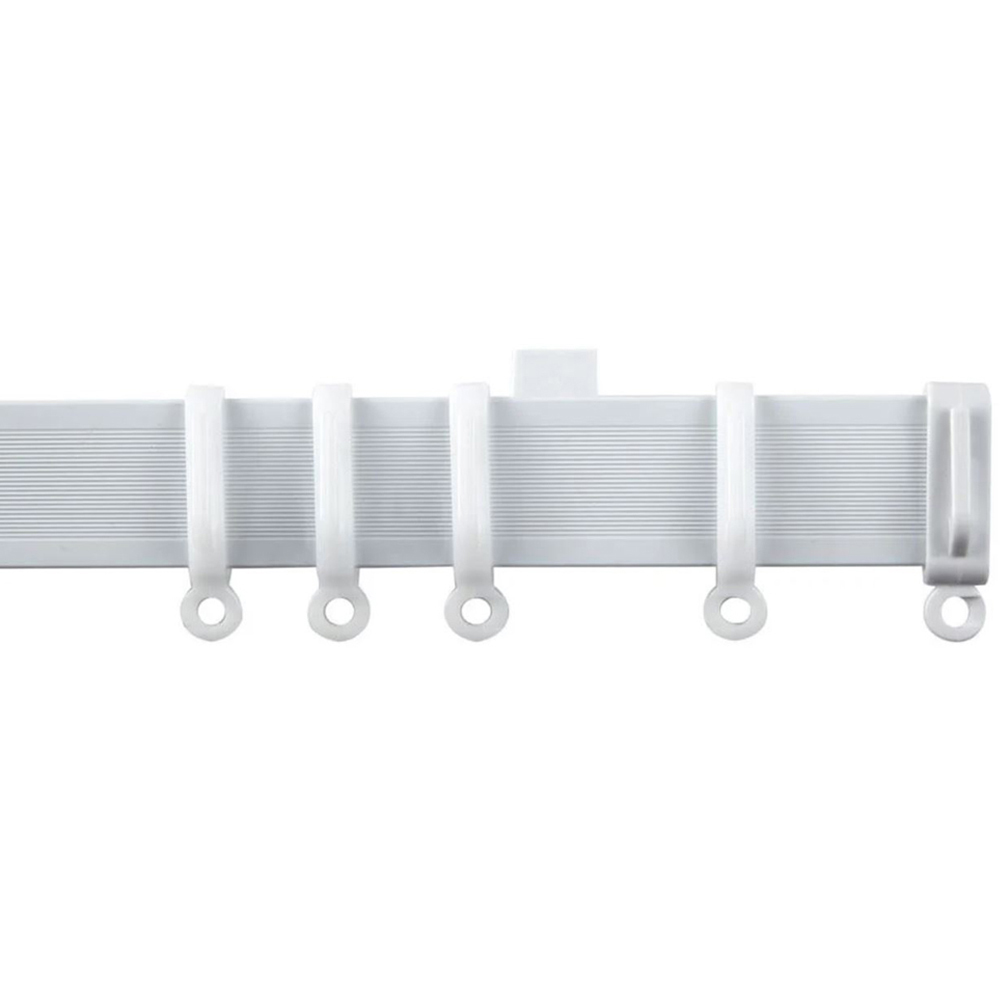 New Edge Blinds 220cm Straight PVC White Curtain Track Image