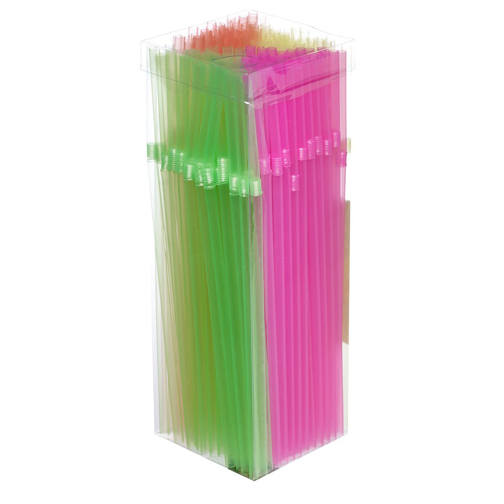 Wilko Neon Straws 200 Pack Image 1