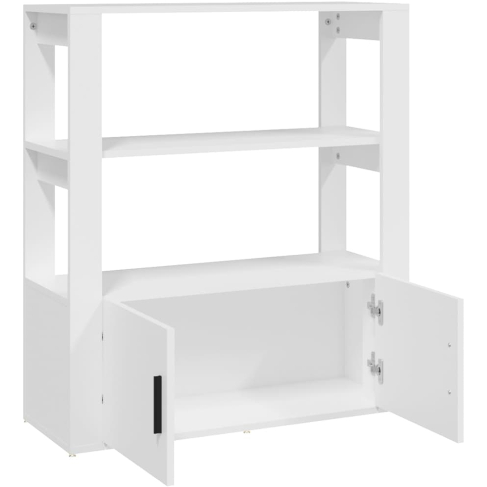 vidaXL 2 Door 2 Shelf White Sideboard Image 5