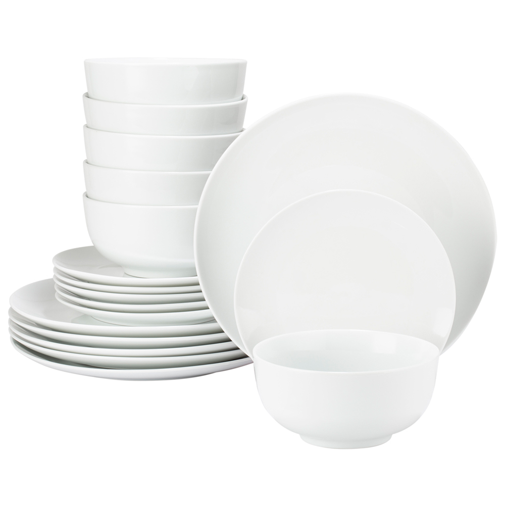 Waterside Vermont White 18 Piece Dinner Set Image 1