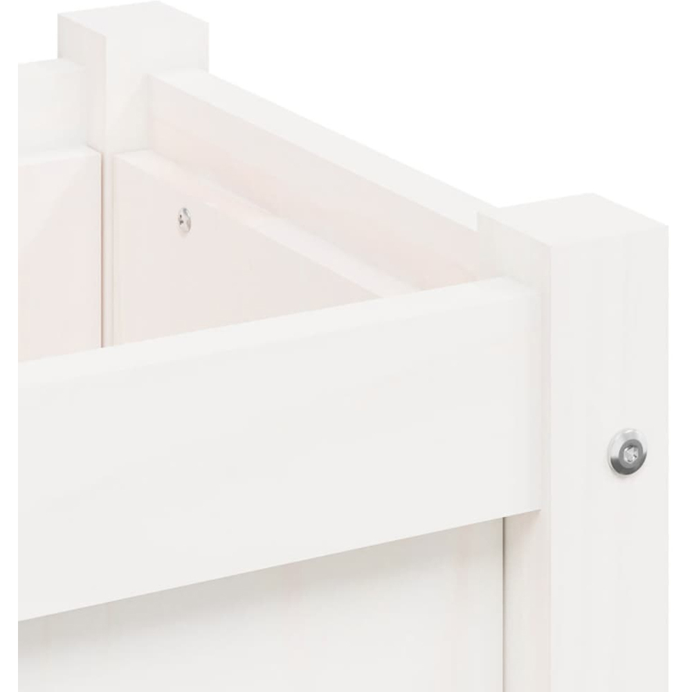 vidaXL White Solid Pine Wood Garden Planter with Legs 71 x 70 x 31cm Image 8