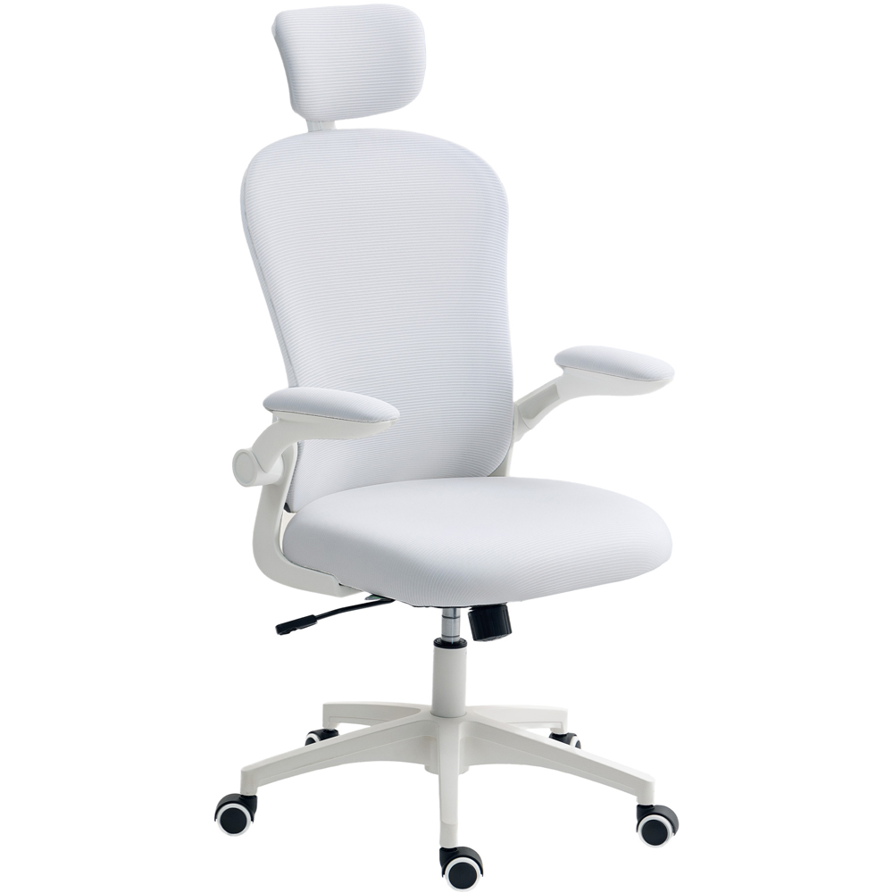 Vinsetto White Ergonomic Mesh Office Chair with Headrest Image 2