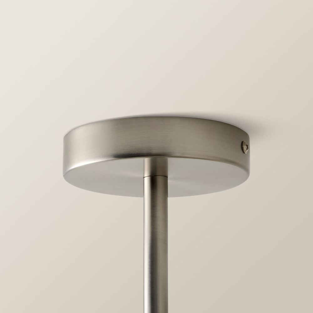 ValueLights Maggie Brushed Chrome 3-Arm Chandelier Ceiling Light with Tapered Shade and Bulb Image 5