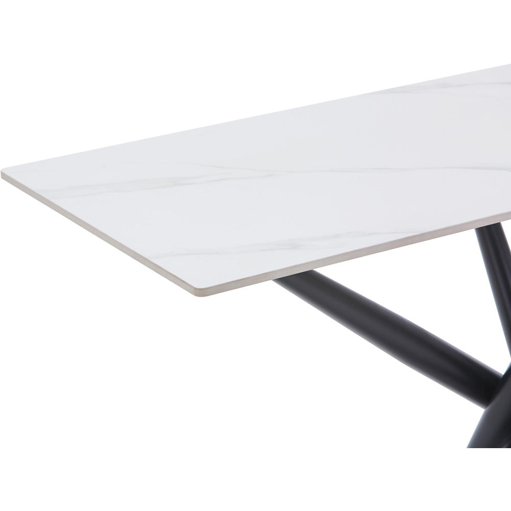 wilko Arlo White Wood Grain Ceramic Console Table Image 6