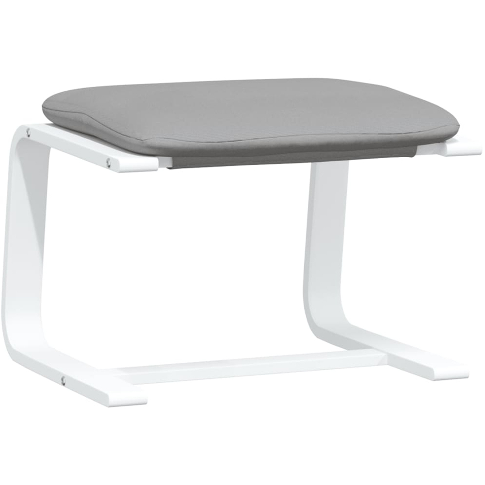 vidaXL Light Grey Fabric Wooden Footstool Image 2