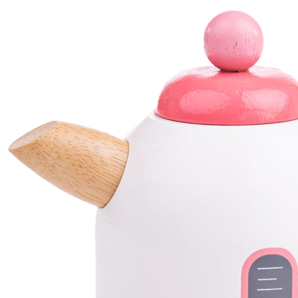 Bigjigs Toys Pink Wooden Toy Kettle Image 3