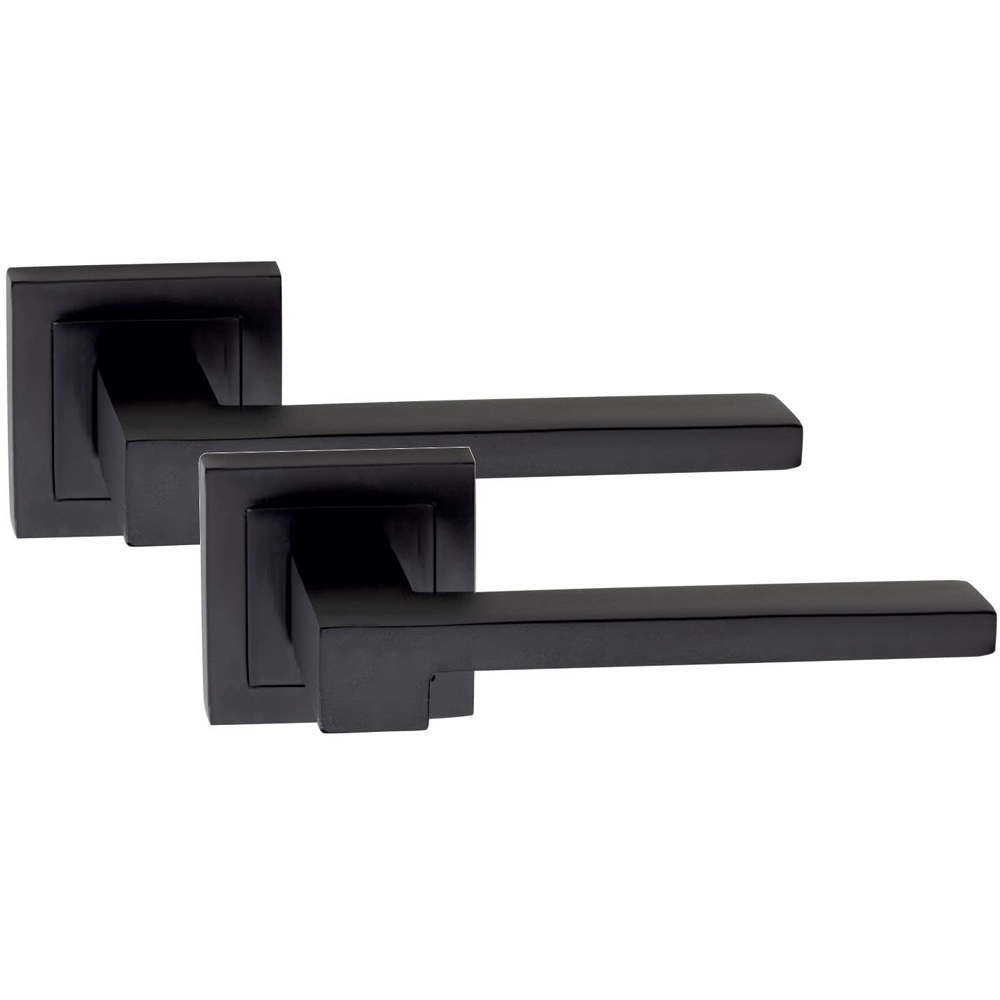 Golden Grace Matt Black Zeta Latch Handle Set Image 3
