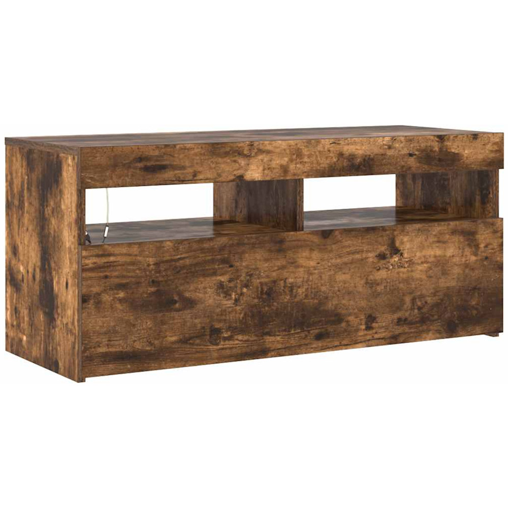 vidaXL 2 Flap Door Smoked Oak TV Cabinet with LED Lights Image 6