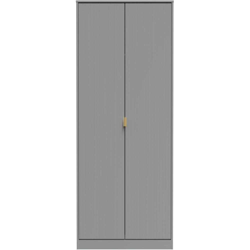 Crowndale 2 Door Dusk Grey Wardrobe Ready Assembled Image 3