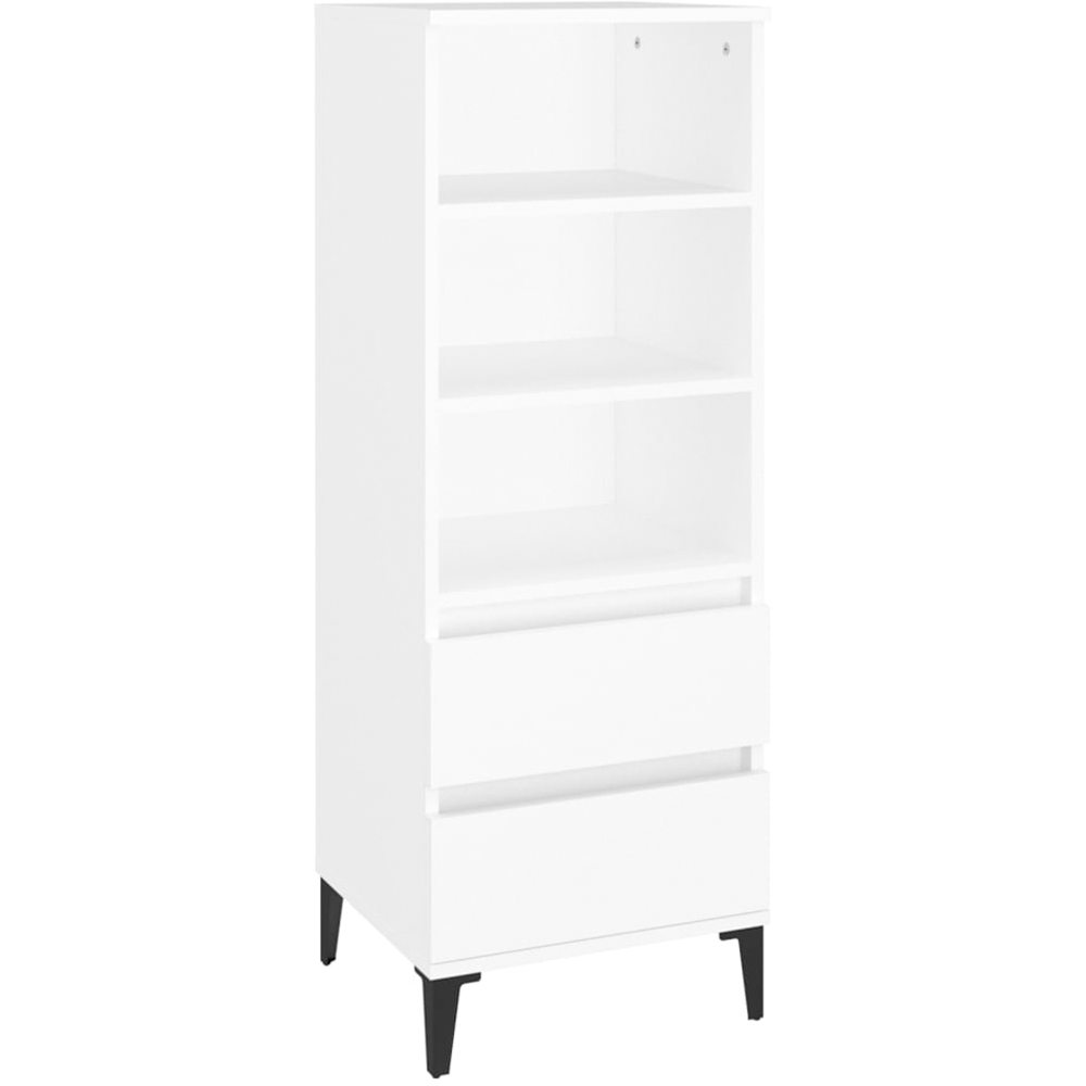 vidaXL 2 Drawer 3 Shelf White Highboard Image 2