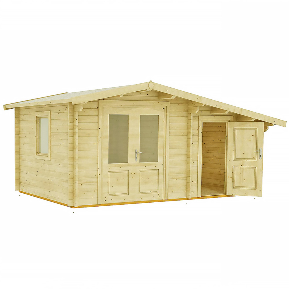 Shire Deko 16 x 10ft Single and Double Door Log Cabin Image 1