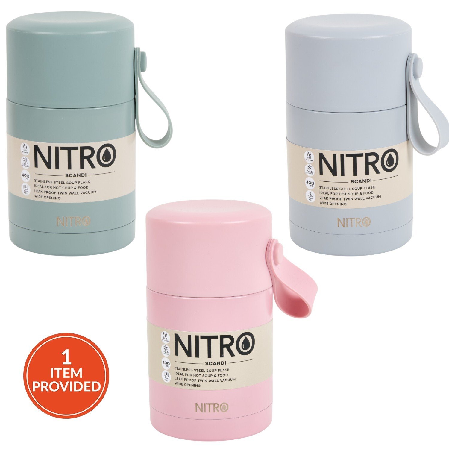 Nitro Scandi Stainless Steel Soup and Food Flask 400ml Image 1
