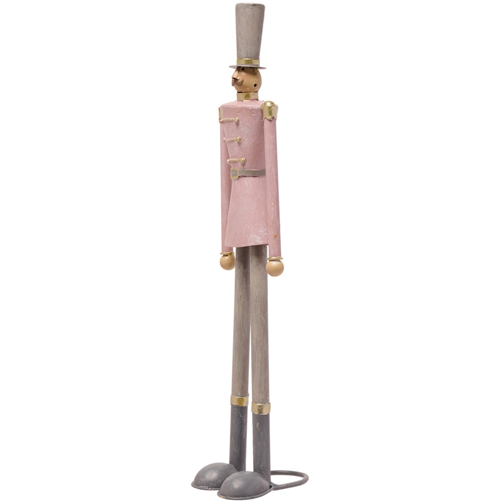 The Seasonal Gift Co. Pink and Gold Blush Metal Small Nutcracker Image 4