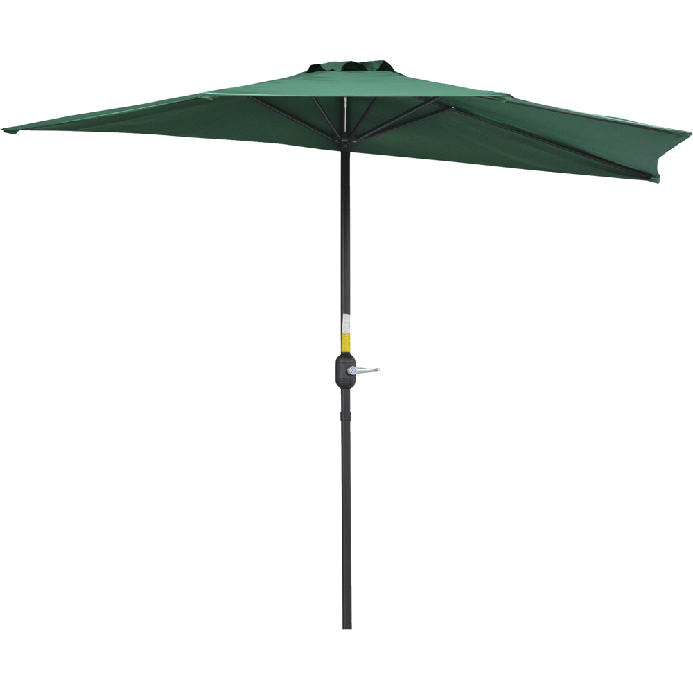Outsunny Green Half Parasol 2.7m Image 1