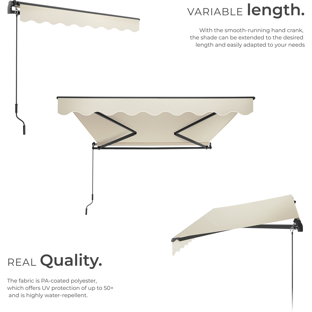 tectake Ornella Beige Retractable Awning 2.5 x 2m Image 4