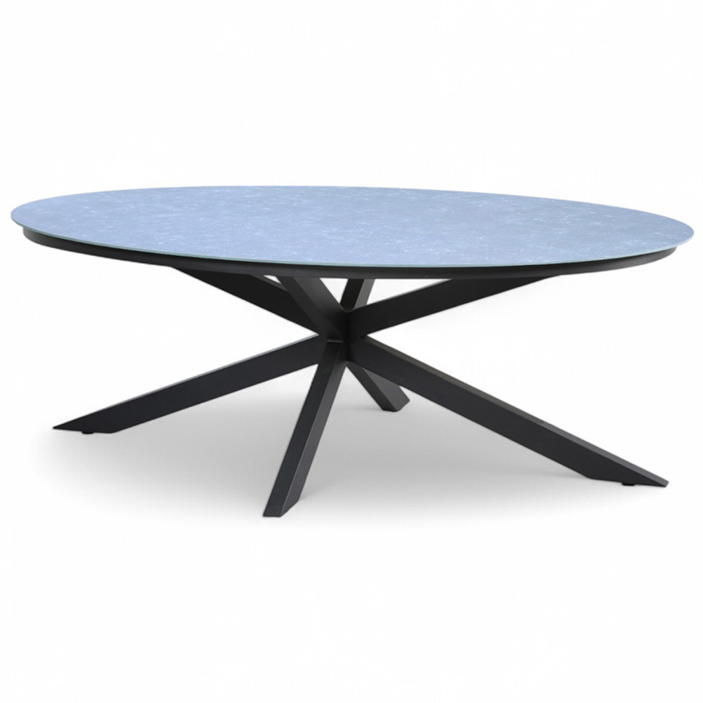 Royalcraft Aspen 6 Seater Oval Ceramic Rope Dining Set Grey Image 3