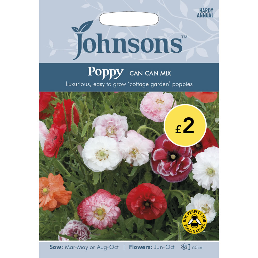 Johnsons Poppy Can Can Mix Seeds Image 1
