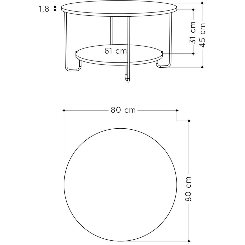 FWStyle Corro 2 Tier Dark Oak Round Coffee Table Image 4