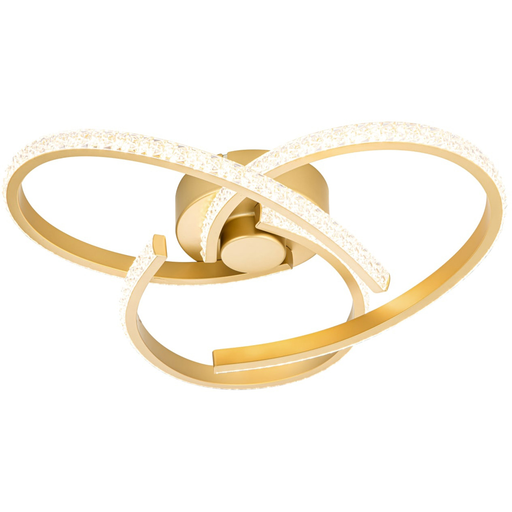 Cosylyte Moora 3 Light Gold Integrated LED Modern Curved Ceiling Light Image 3