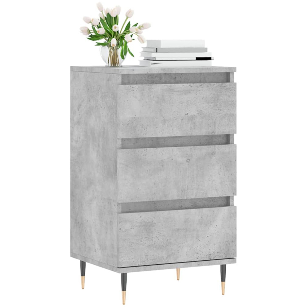 vidaXL 3 Drawer Concrete Grey Sideboard Image 3
