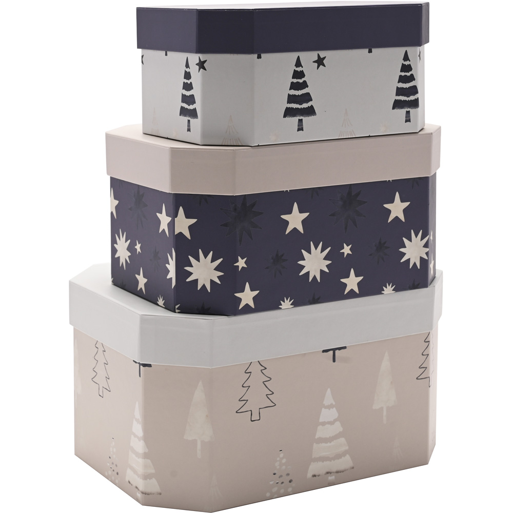 The Christmas Gift Co Frosted Haven Stacking Box Set 3 Piece Image 3