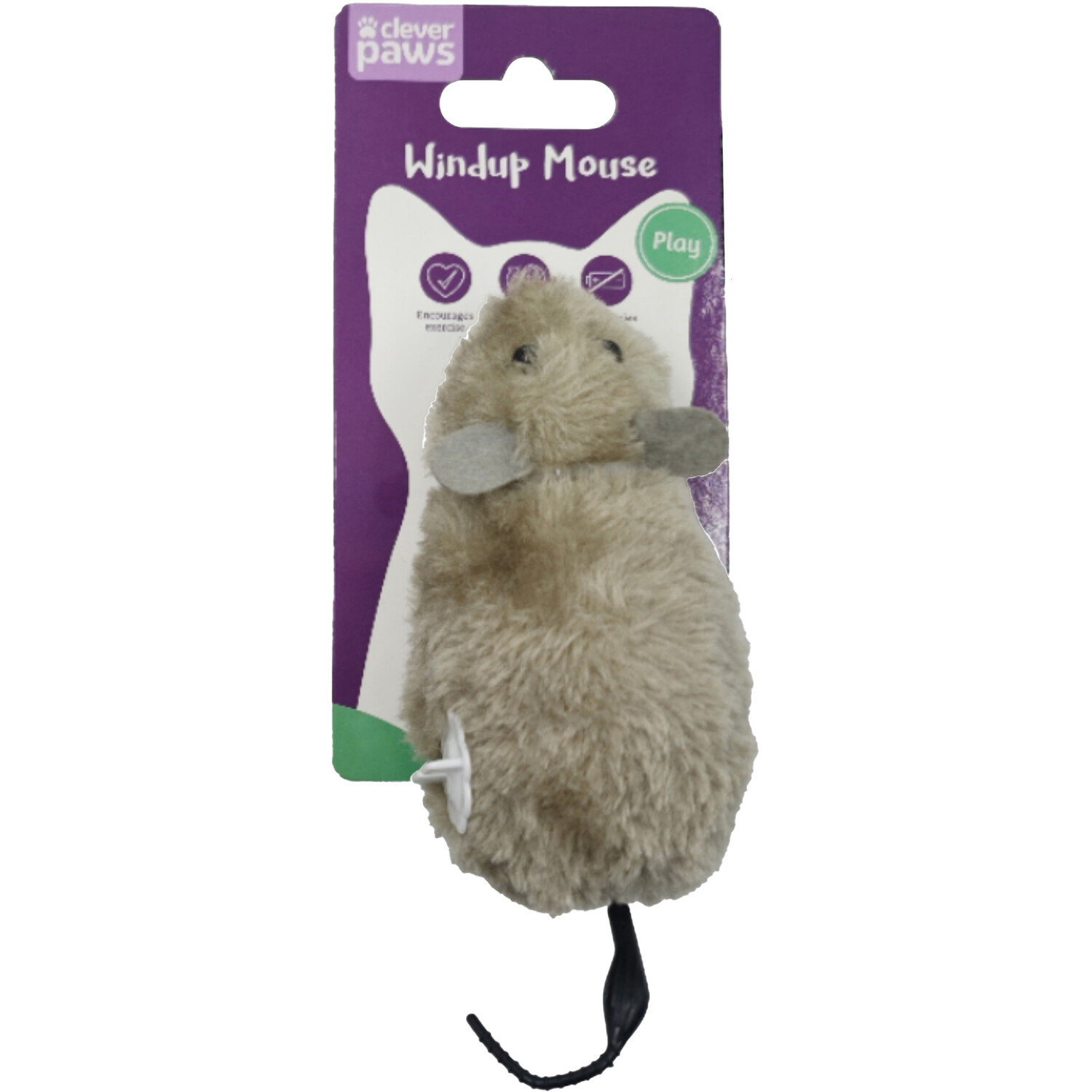 Clever Paws Windup Mouse Cat ToyMulticolour Image 4