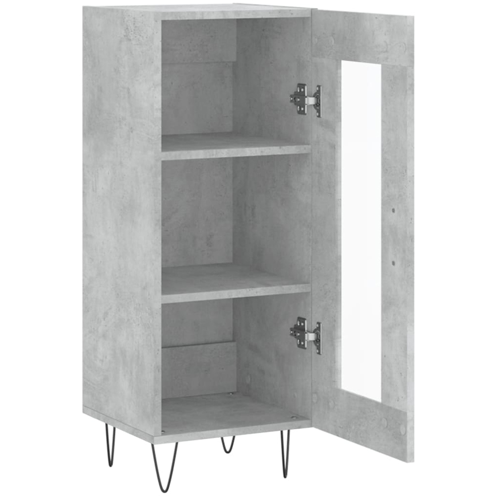 vidaXL Single Door 3 Shelf Concrete Grey Sideboard Image 6