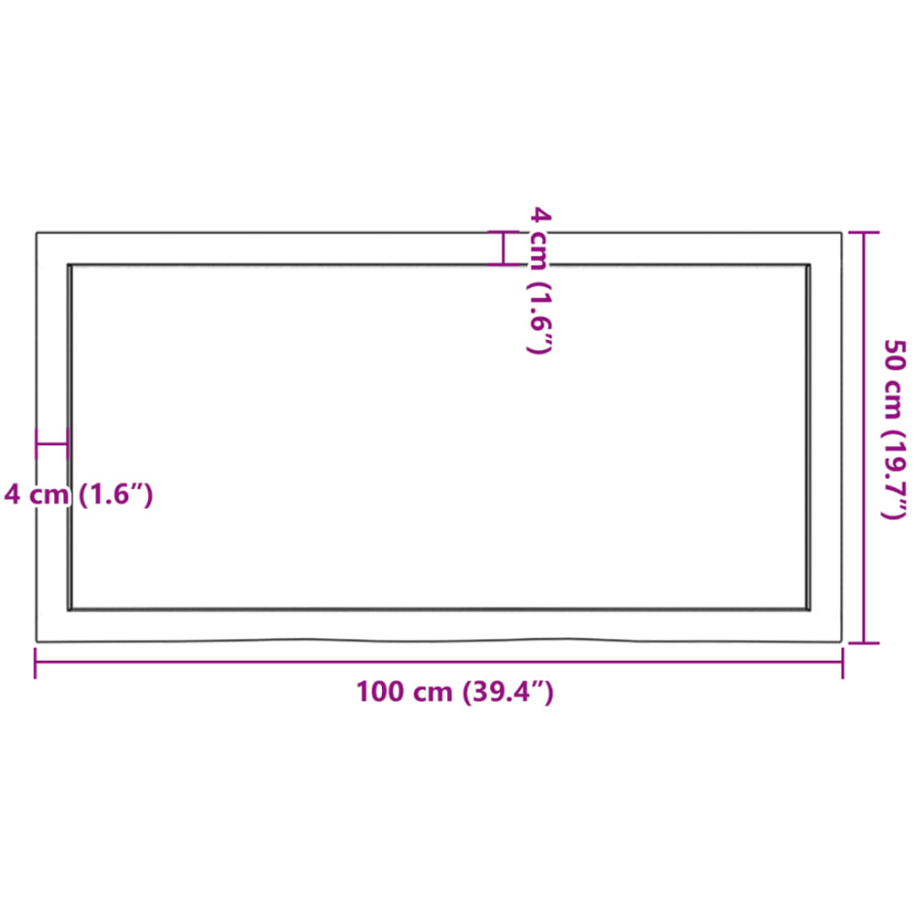vidaXL 100 x 50 x 6cm Untreated Solid Wood Oak Wall Shelf Image 9