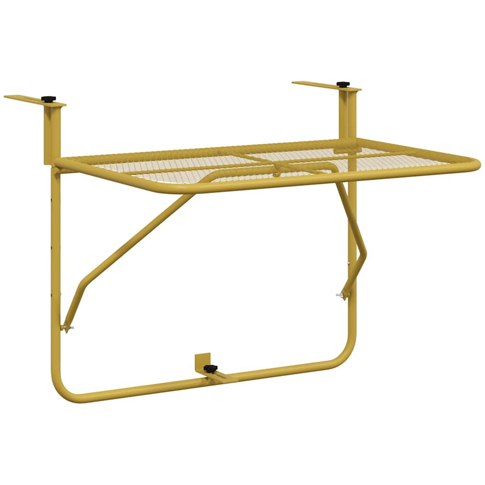 vidaXL Gold Steel Foldable Balcony Table 60 x 40cm Image 2