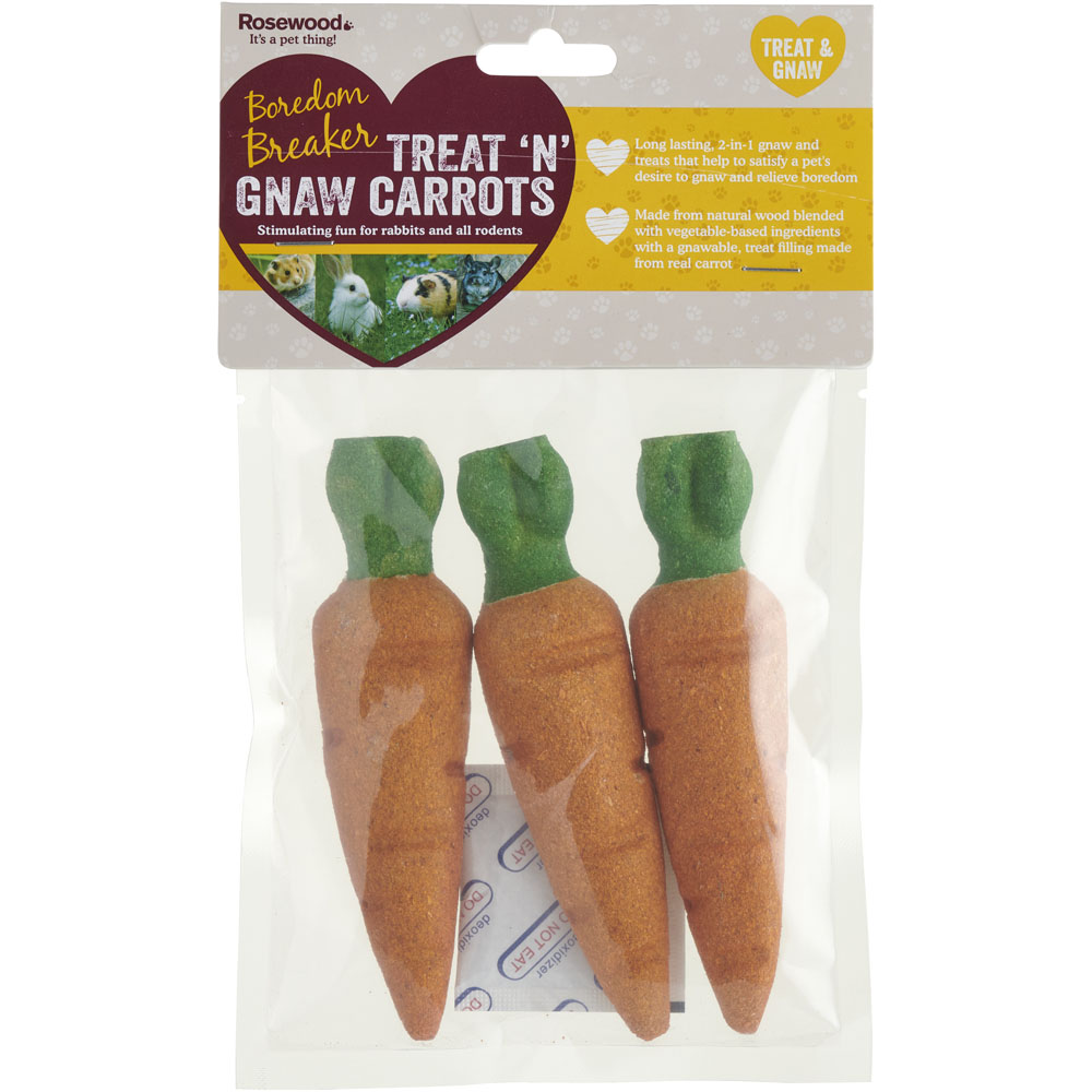 Wilko Treat 'n' Gnaw Carrots 3 Pack Image 1