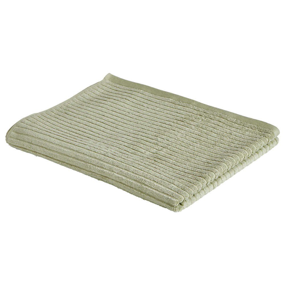 Wilko Sage Green Ribbed Bathsheet Towel Image 2