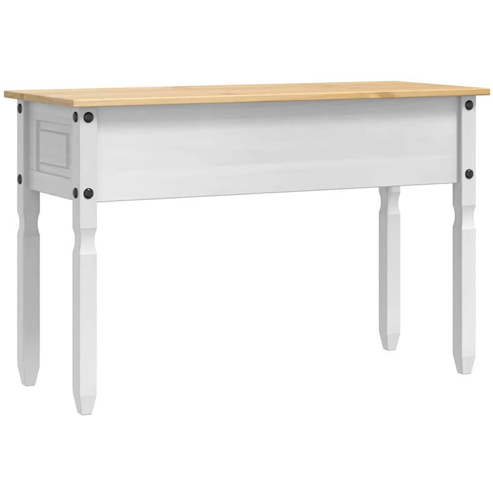 vidaXL Corona 2 Drawer White Solid Pine Wood Accent Table Image 6