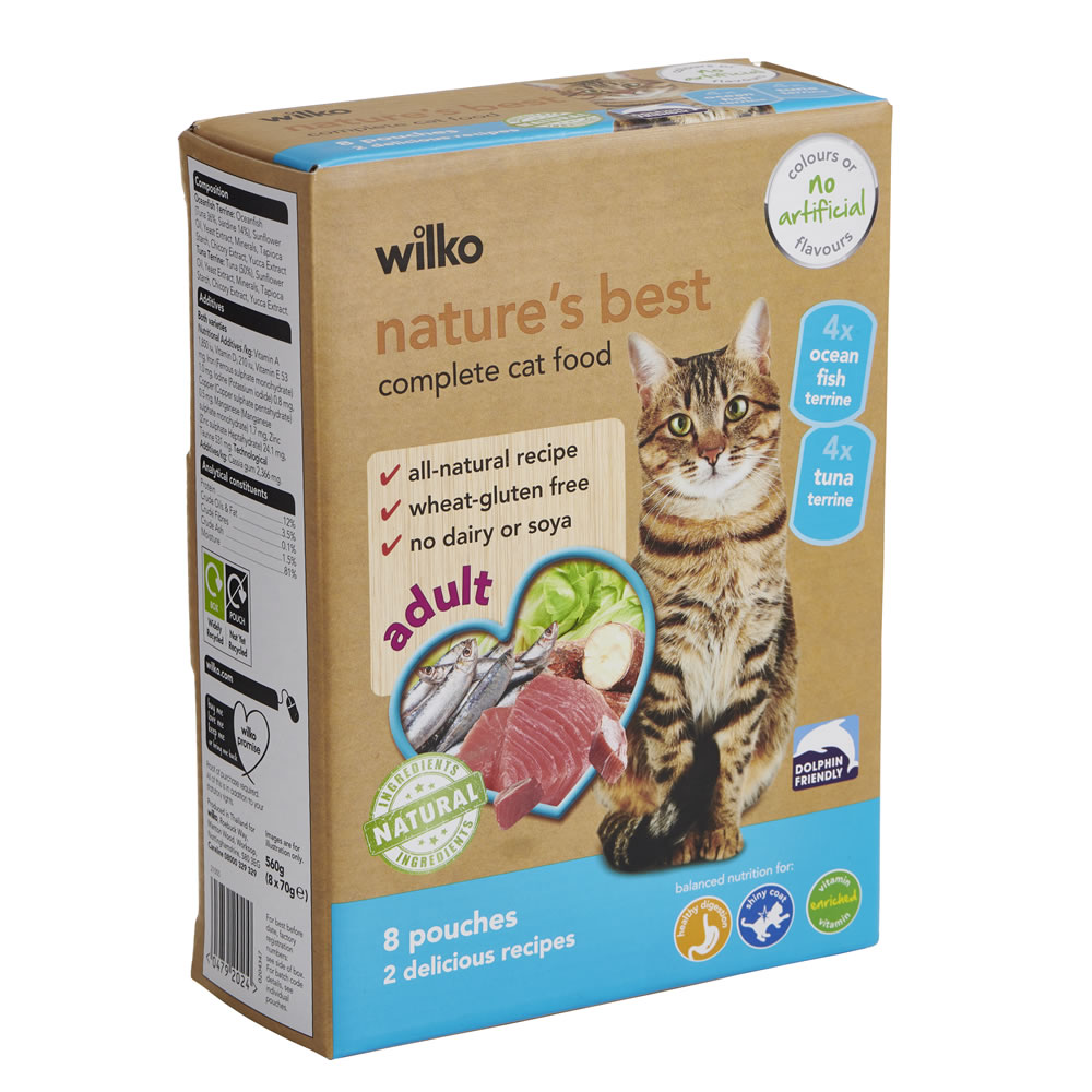Wilko Cat Food Nature's Best Ocean Multipack 8x70g Wilko