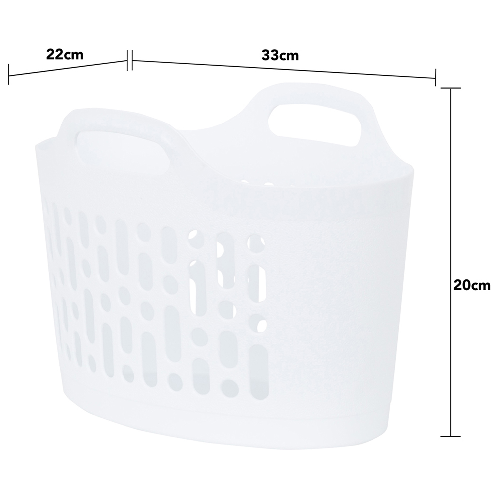 Wham 2 Piece Plastic Flexi Basket Set (8L/50L) Ice White Image 6
