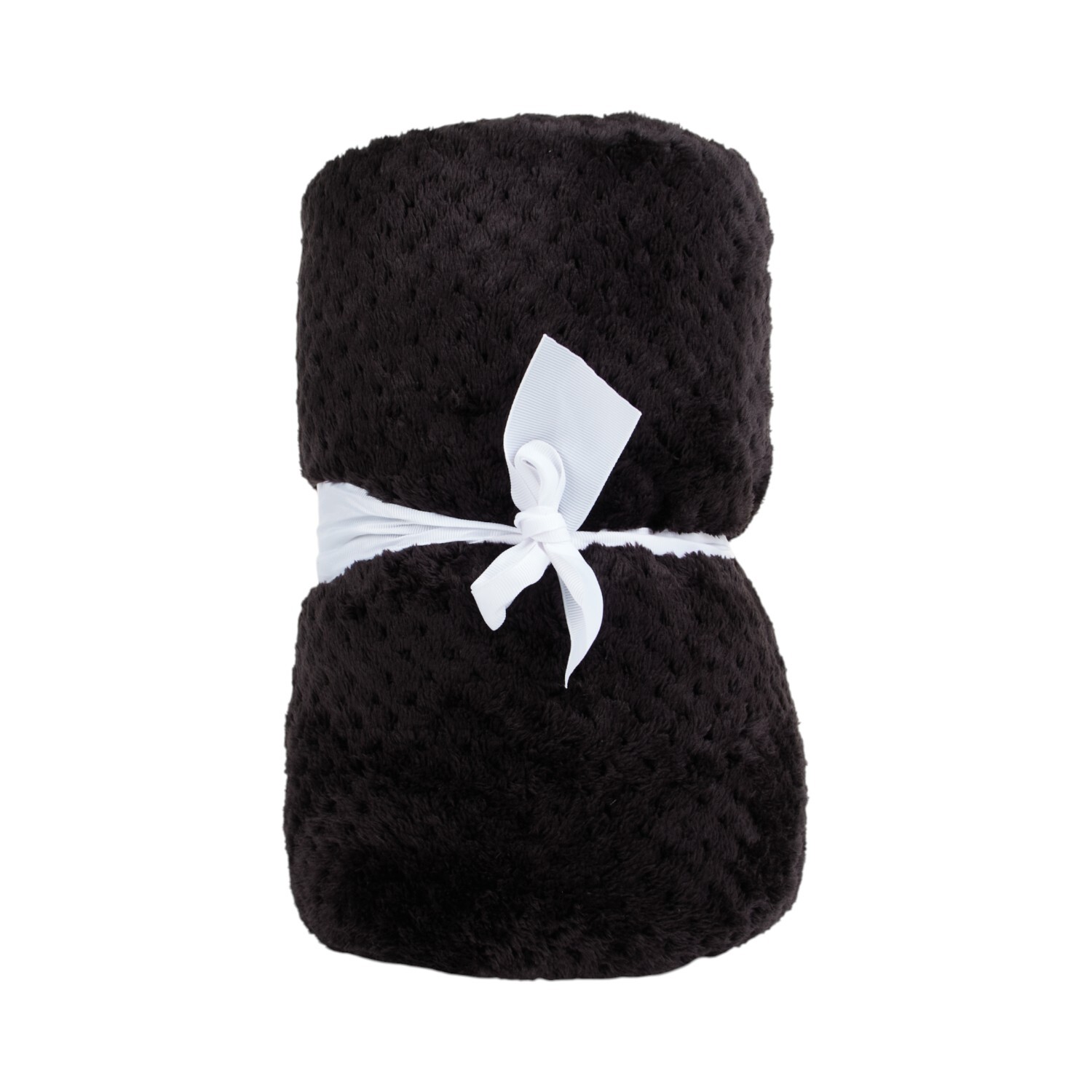 Waffle Soft Fleece Throw Black Image 2